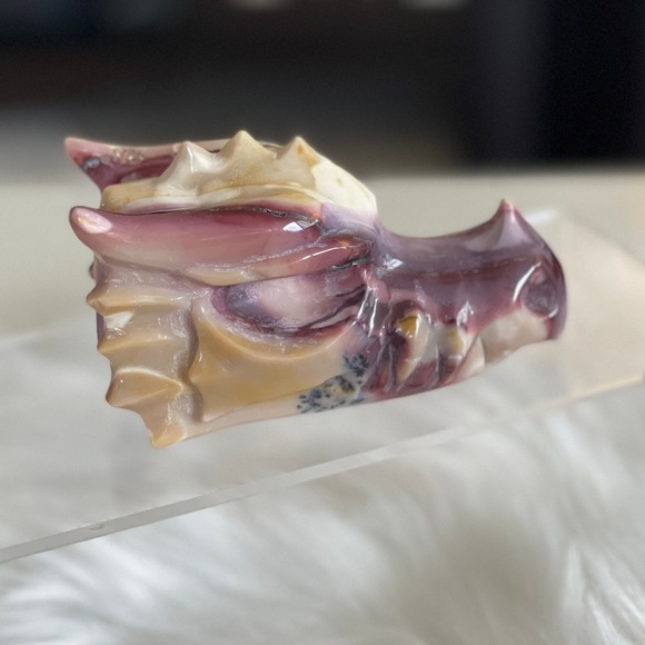 Mookite Jasper Crystal Dragon Skull Head - Picture 6 of 8